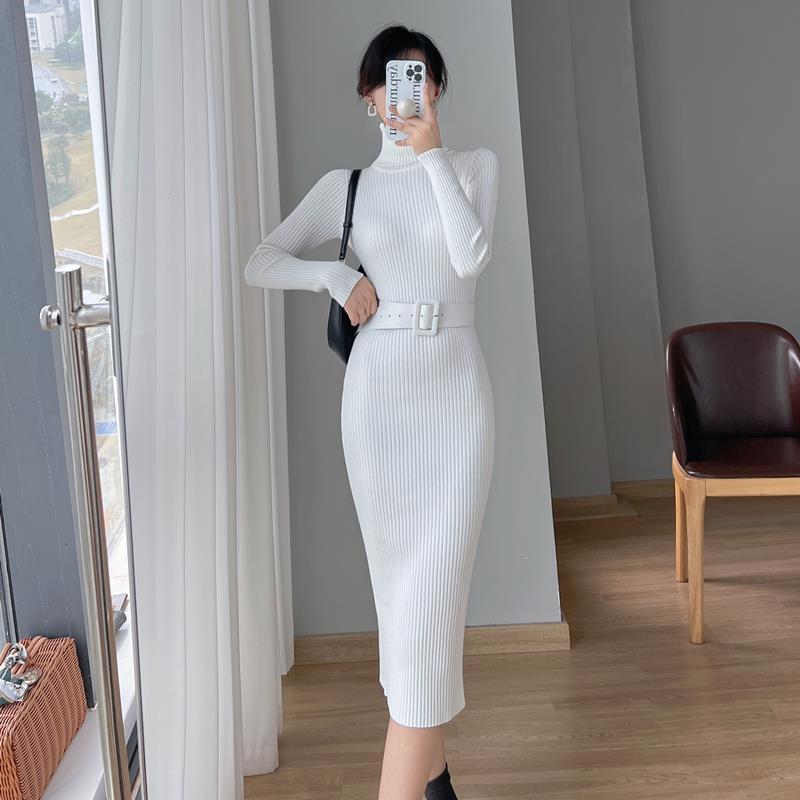 French Style Turtleneck Base Inner Knitted Dress