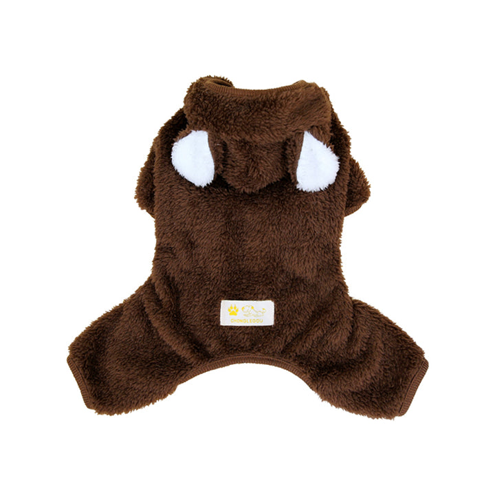 Cozy Fleece Pet Hoodie Jumpsuit