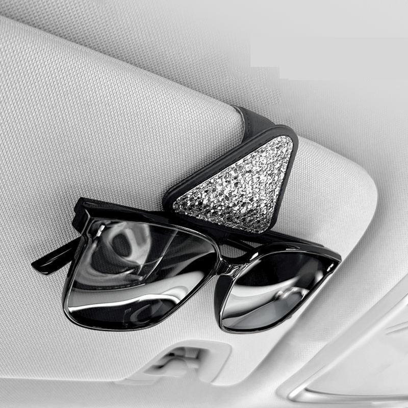 Universal Triangle Car Sun Visor Sunglasses Holder & Ticket Clip