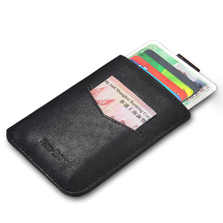 Genuine Leather Wallet Men's Card Holder Thin Cowhide