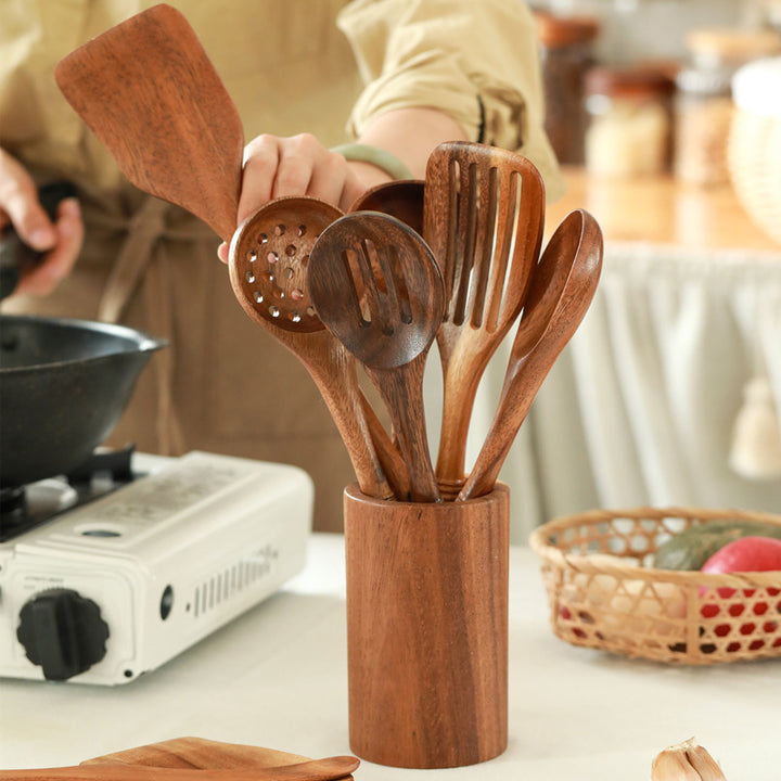 Wooden Non-stick Pan Kitchenware Wooden Turner Long Handle Spatula Kitchen Tools