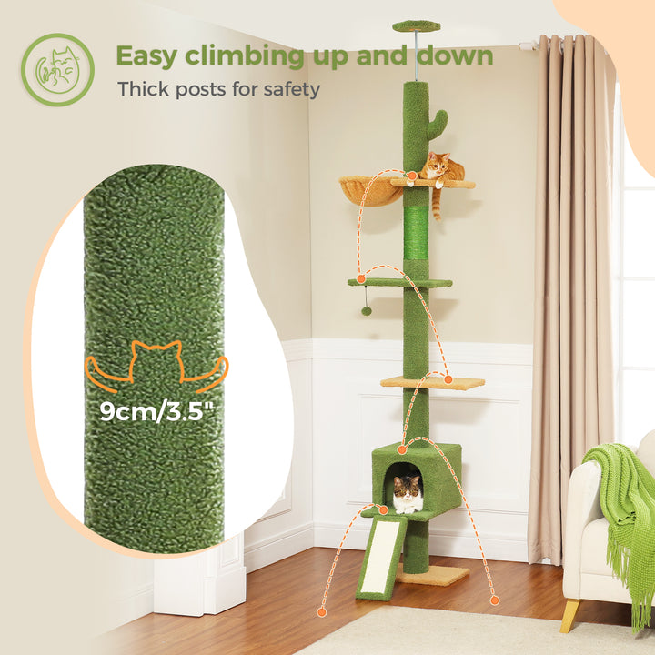 5-Tier Floor to Ceiling Cat Tree Tower