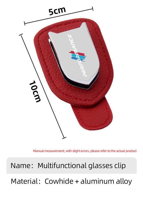 Universal Leather Alloy Car Visor Clip for Sunglasses