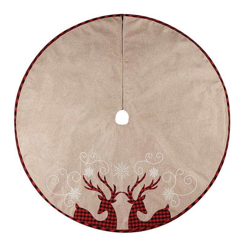 Plaid SHULU Christmas Tree Bottom Decoration Linen Tree Skirt