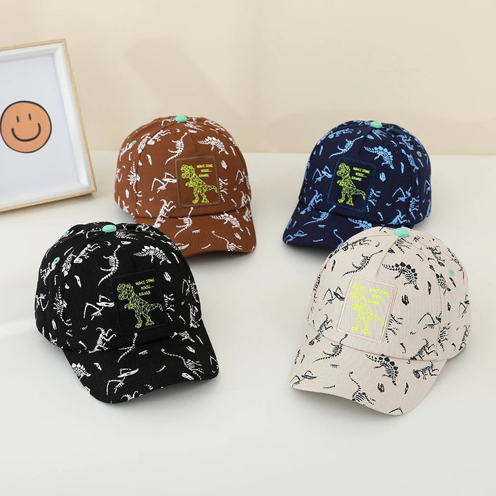 Adjustable Dinosaur Printed Kids' Baseball Cap