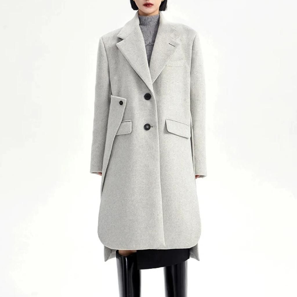 Women's Wool Light Gray Coat