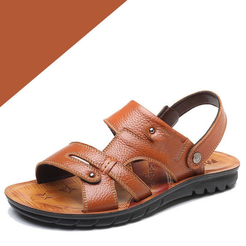 Men's Sandals Genuine Leather Anti Slip Dual Purpose