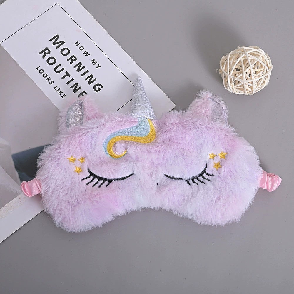 Cute Glitter Unicorn Plush Eye Mask