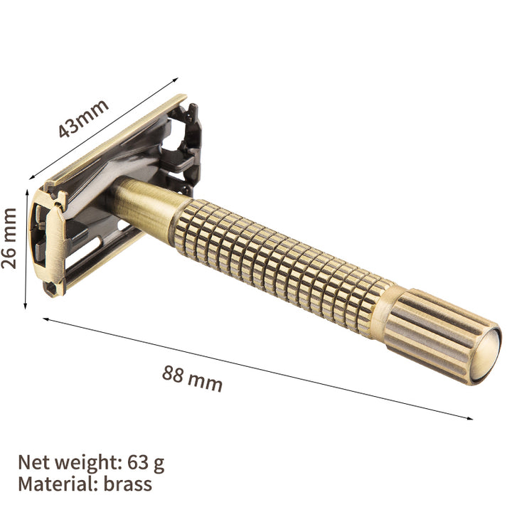 Classic Brass Safety Razor with Butterfly Mechanism