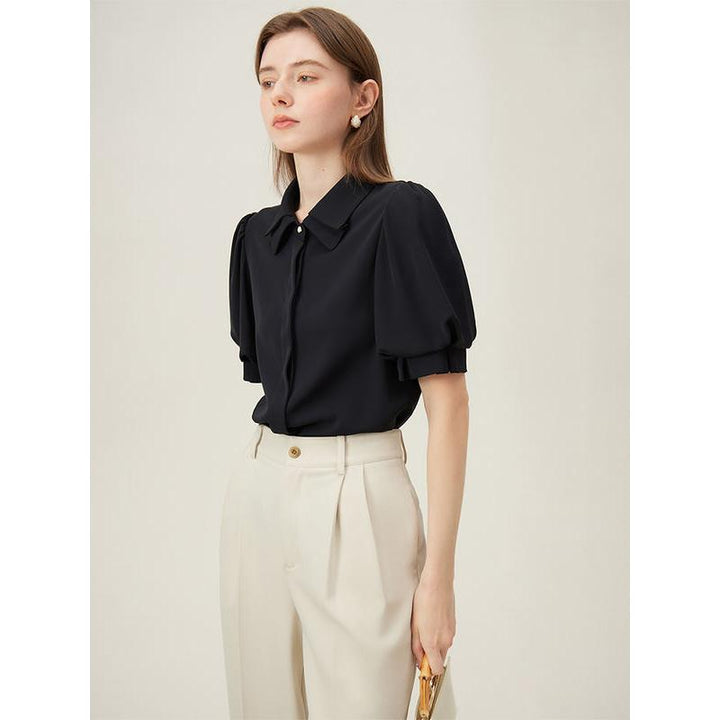 Elegant Summer Polo Collar Shirt for Women