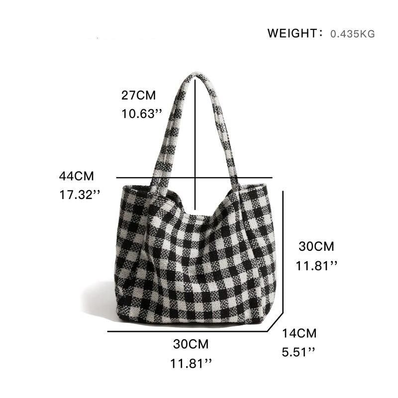 Vintage Plaid Square Shoulder Bag