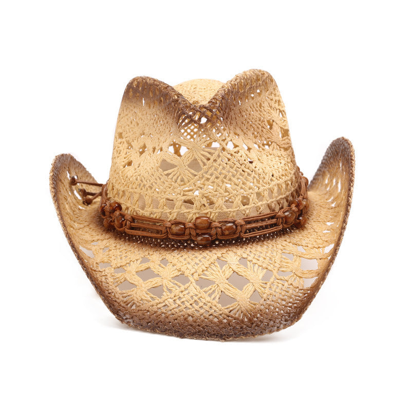 Hollow Out Western Cowboy Hat Straw Breathable