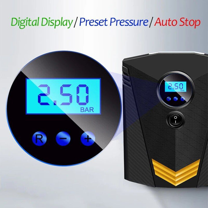 Digital Car Tire Inflatable Pump with LED Illumination and Auto Air Compressor