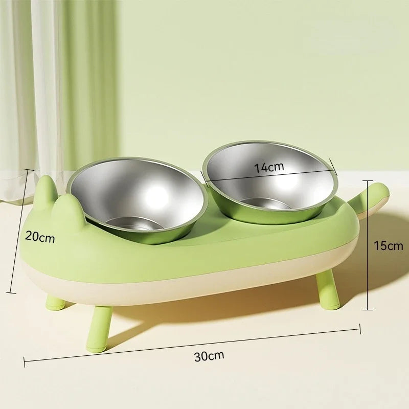 Stainless Steel Double Bowl Feeder