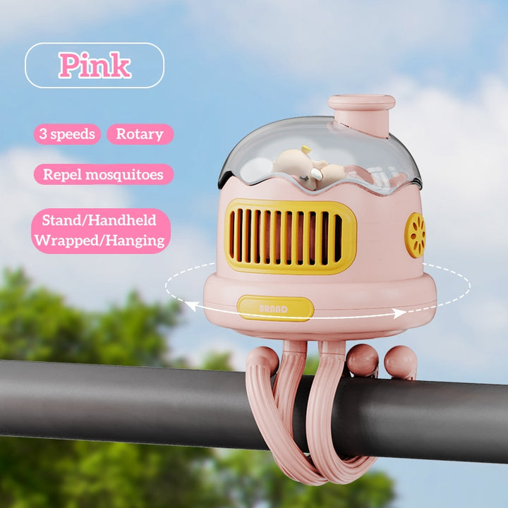 USB Rechargeable Portable Mosquito Repellent Stroller Fan