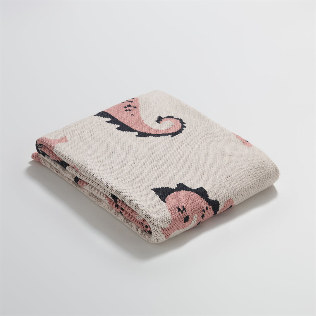 Cute Sea Horse Cotton Blanket