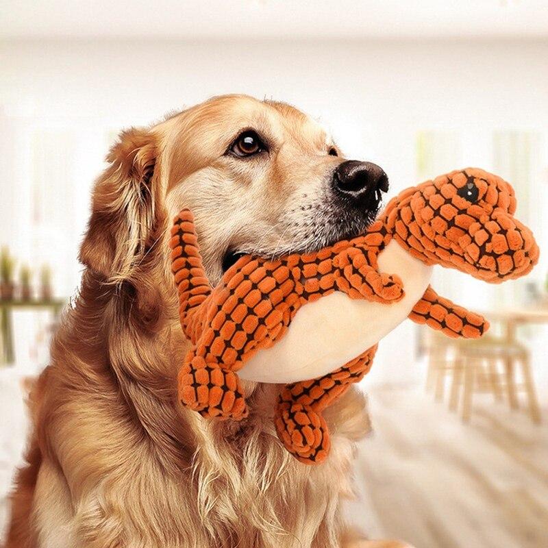 Pet Plush Dinosaur Toys - Interactive Chew Toys for Cats and Dogs