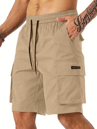 Drawstring Waist Men's Multi-pocket Workwear Shorts