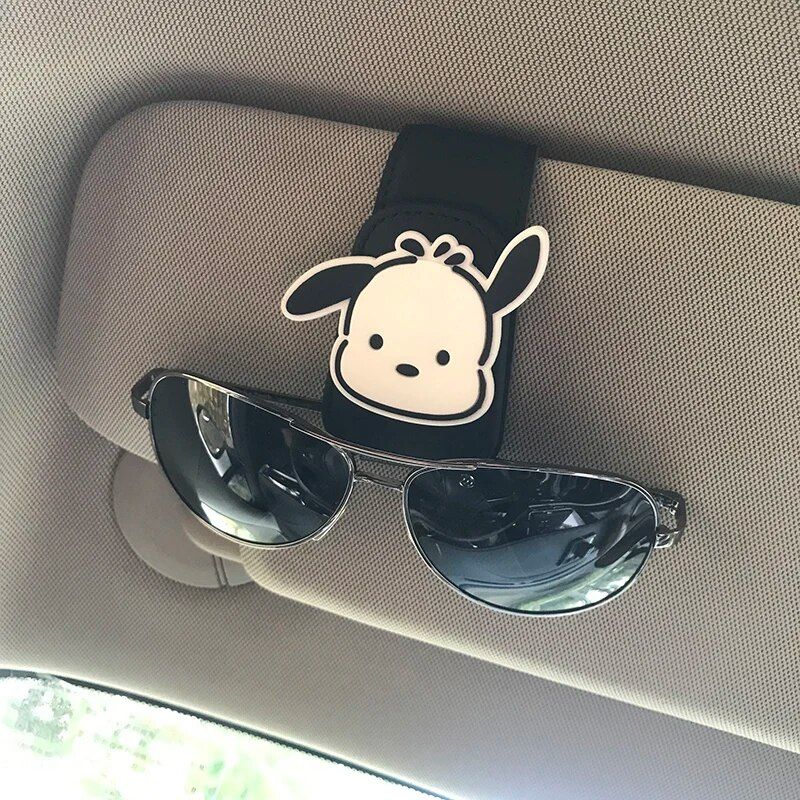 Universal Cartoon Car Visor Sunglasses Case & Clip