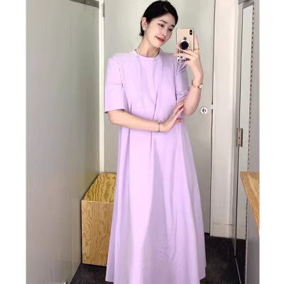 Women's Round Neck T-shirt Knitted Dress