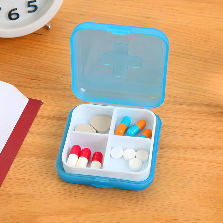 Compact 4-Compartment Pill Organizer