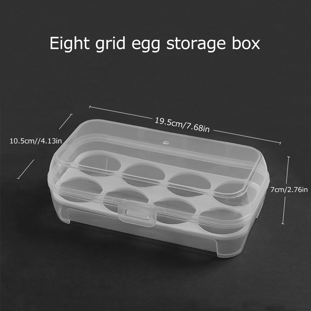 Shockproof Portable Egg Holder - 3/4/8 Grids Transparent Kitchen Container