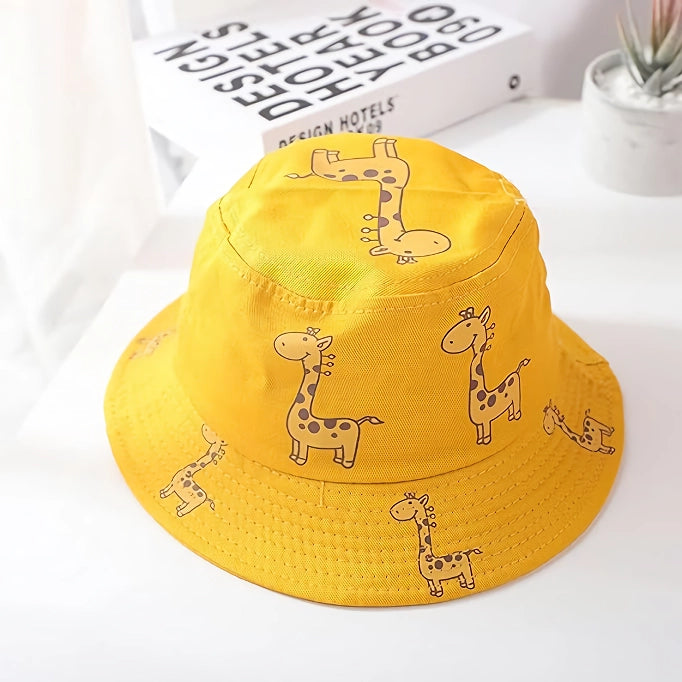 Cartoon Giraffe Bucket Hats for Kids