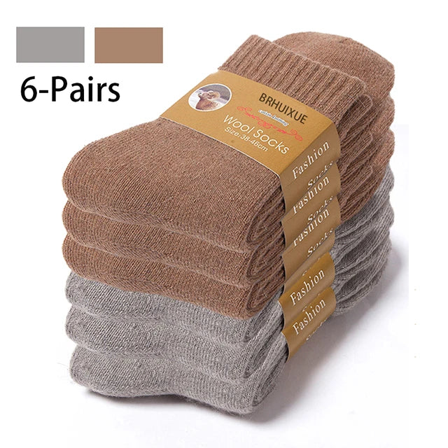 6 Pairs Super Thick Winter Wool Socks