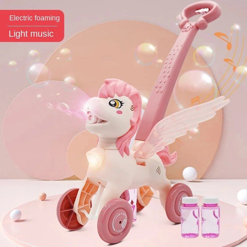 Electric Unicorn Bubble Cart with Music & Lights: A Magical Playtime Experience