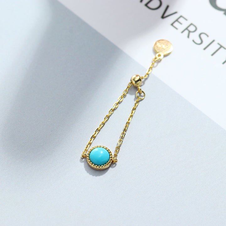 Simple And Versatile Faux Turquoise Soft Chain Ring