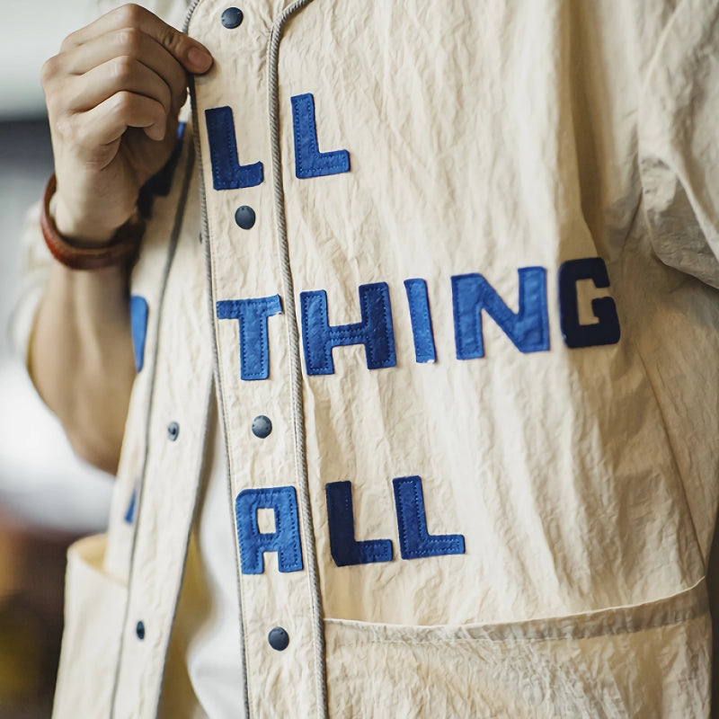 Retro Wrinkled Baseball Collar Short-Sleeved Cardigan