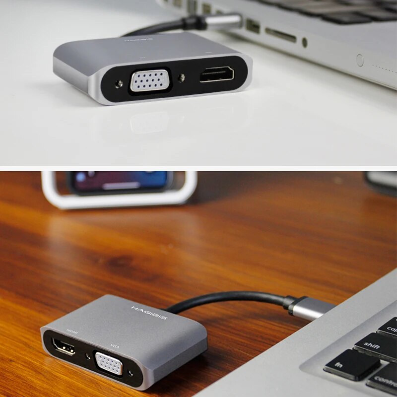 USB 3.0 to HDMI & VGA Adapter | 1080P Dual Display Converter for Windows & Mac