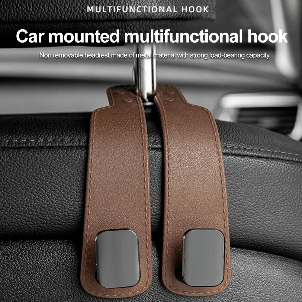 Multifunction Suede Double Hook Hanger for Car Interior Organization