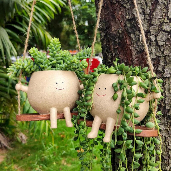 Charming Swing Face Hanging Planter