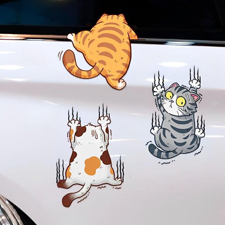 Whimsical Cat Scratch Car Decal