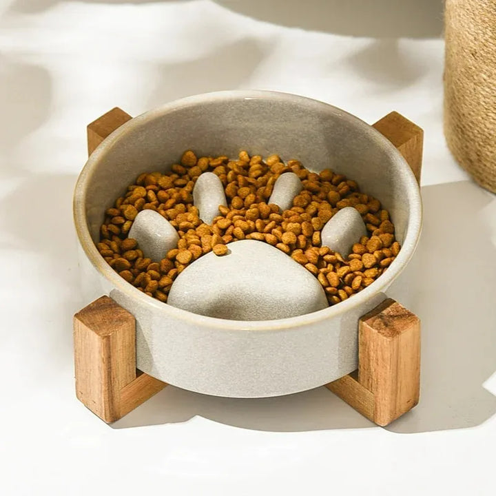 Japanese-Style Ceramic Slow Feeding Bowl for Pets