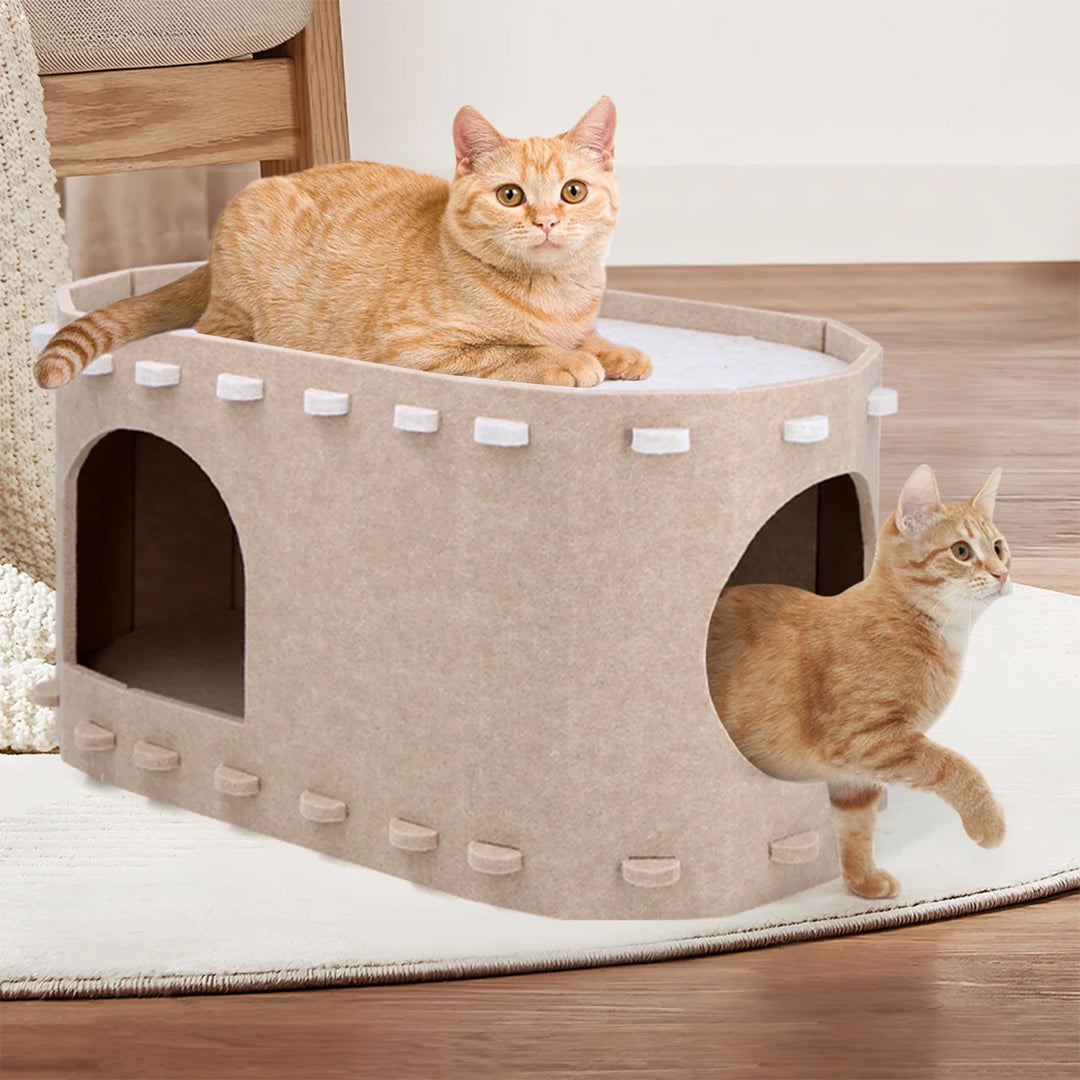 2-in-1 Cat Hammock and Hiding House - Spacious & Scratch Resistant