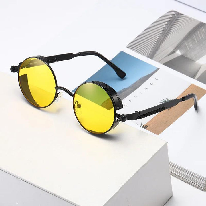 Round Metal Steampunk Sunglasses