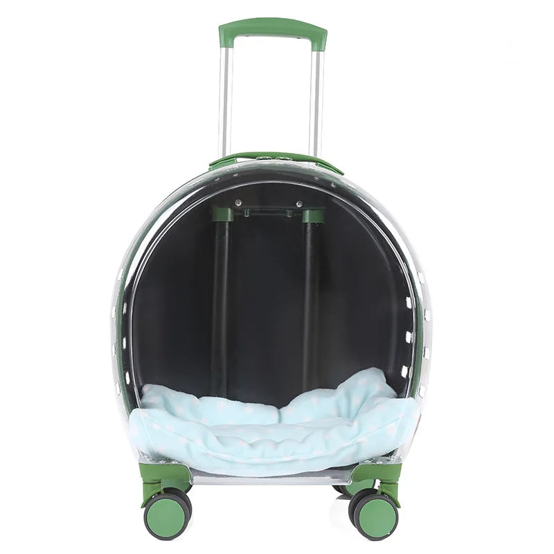 Transparent & Translucent Pet Trolley Backpack for Cats & Small Dogs