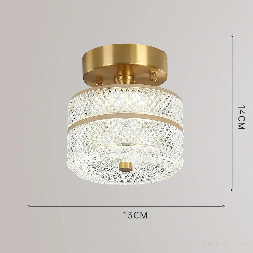 Modern LED Ceiling Light - Copper Lamp for Porch, Living Room, and Balcony