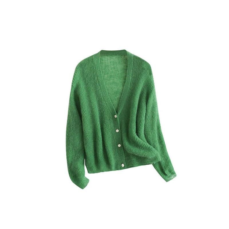 Women's Cozy Mohair-Wool Blend Cardigan