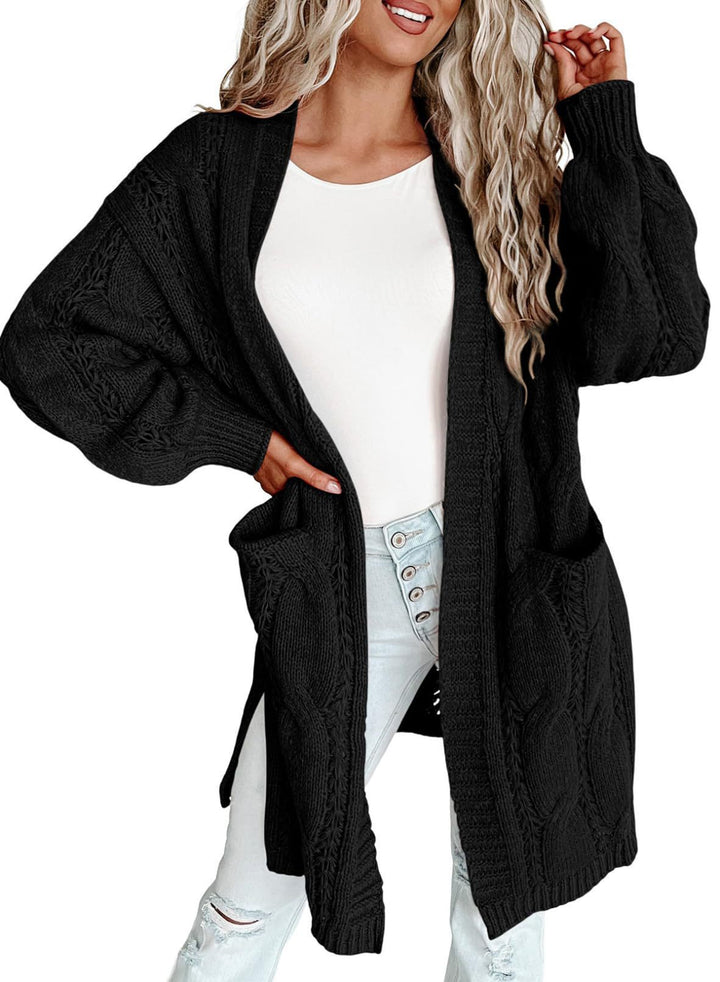 Autumn And Winter European And American Style Women Long Cardigan Long Sleeve Sweater With Pockets