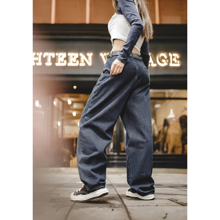 Women's High Waist Slim Straight Leg Denim Pants