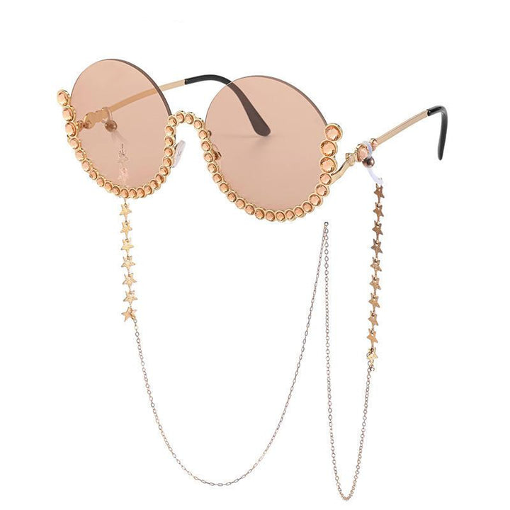 Rhinestone Round Diamond Sunglasses