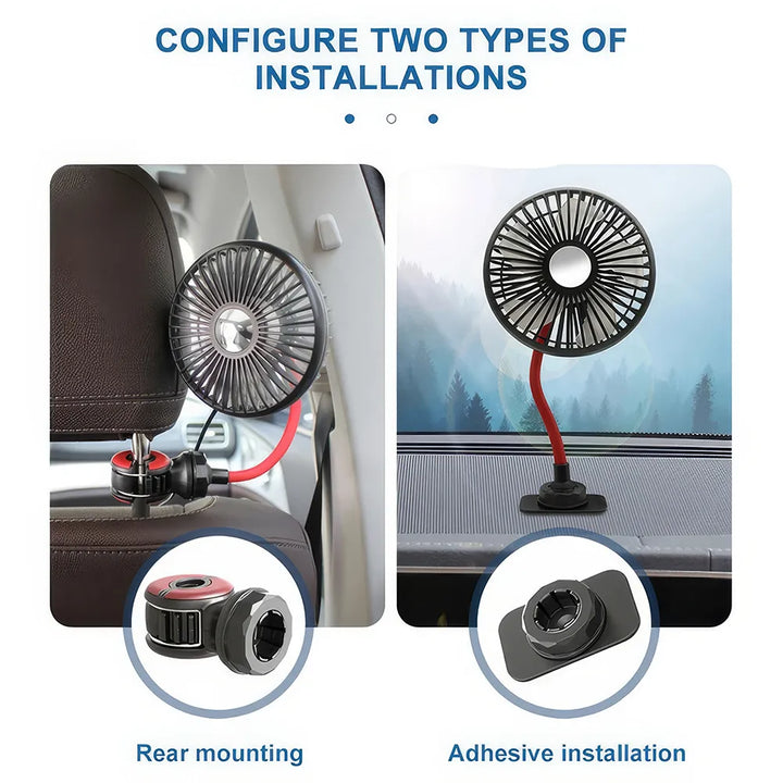 Multidirectional Car Back Seat Fan