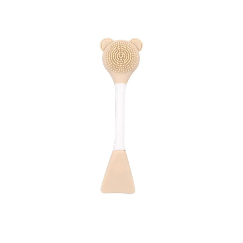 Double Sided Silicone Bear Face Mask Brush - Reusable Skin Care Tool