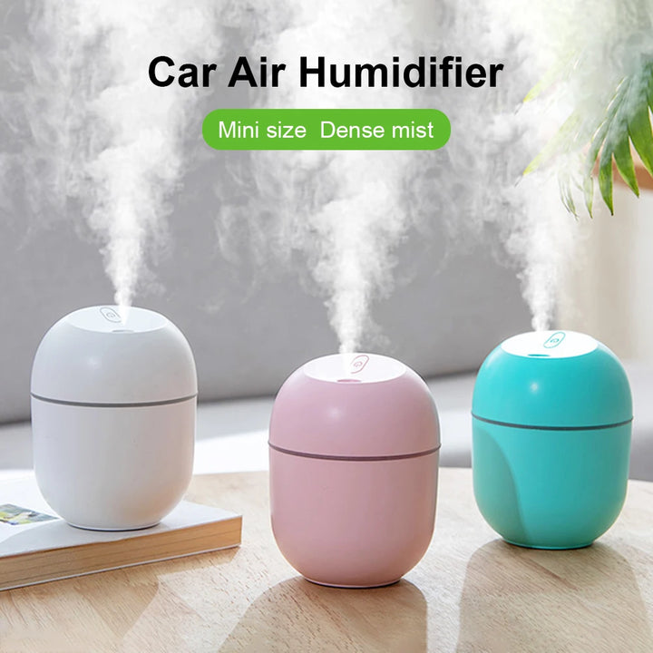 Compact Ultrasonic Humidifier & Aroma Diffuser with LED Night Lamp - 220ML USB Powered