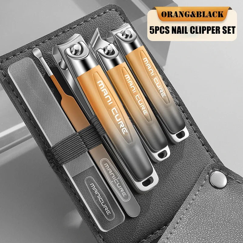 5-Piece Stainless Steel Nail Clippers Set for Manicure & Pedicure