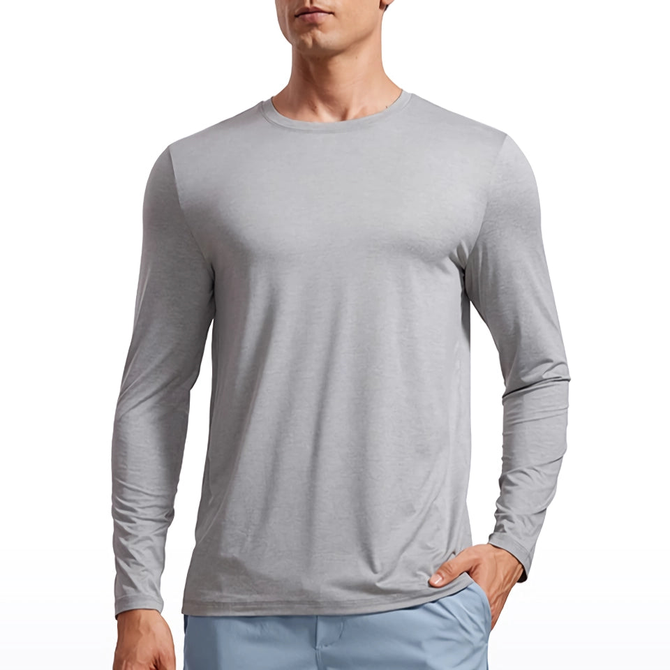 Men's Long Sleeve Lightweight Workout Shirt - Athletic Gym Running Tops