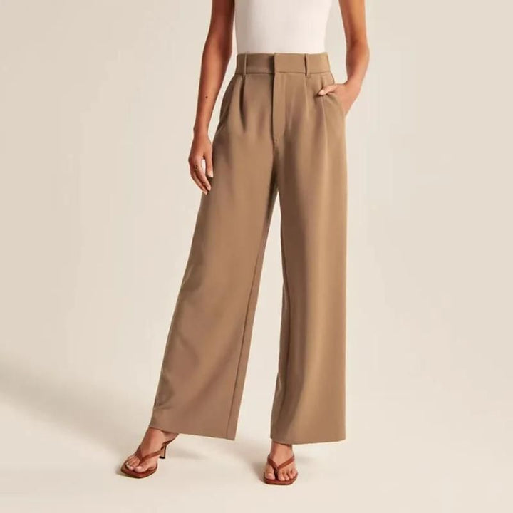 Elegant High Waist Wide Leg Trousers for Women